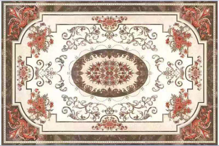 Eurostyle carpet ground flower brick Foshan gold plated throwing crystal brick and floor tiles into the family Guan Guan Puzzle Living Room Tile Parquet