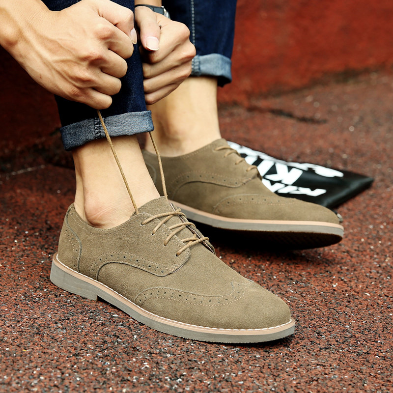 Loci Xi Tide Shoes Inlenburlock Flowers Men's Shoes Genuine Leather Casual Shoes Men's Breathable Retro Casual Leather Shoes Man