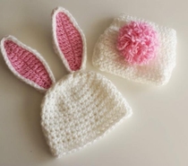 American Retro㊣ Hand-made special exquisite crochet sweet cute rabbit ears comfortable baby hat