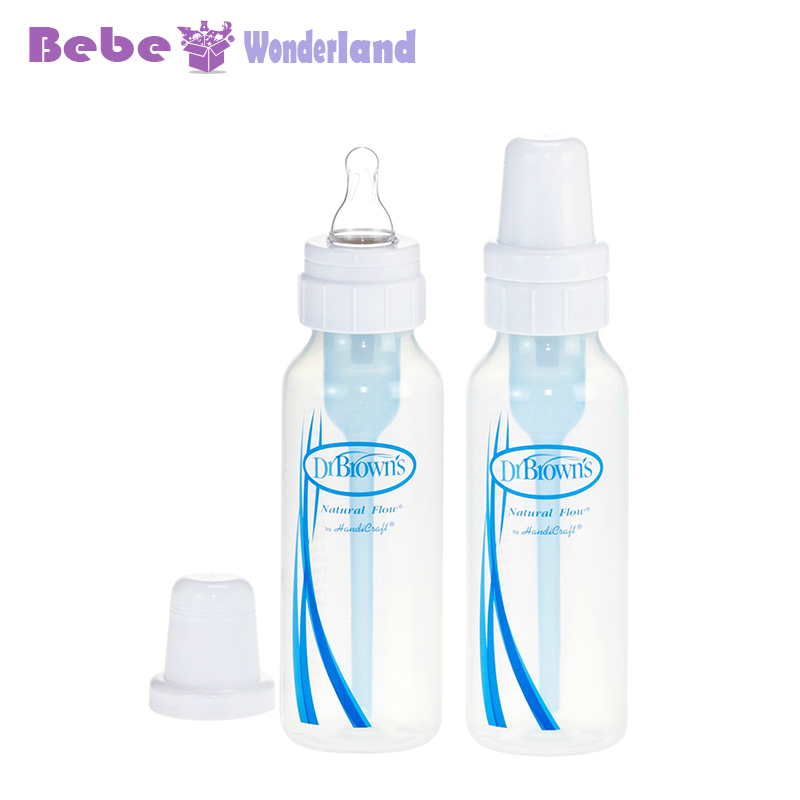 美国Dr.Brown's 布朗博士 标准塑料防胀气奶瓶  240ml  2只装