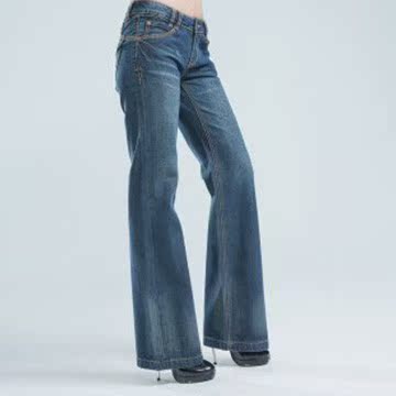 【BOBSON】宽管喇叭裤(蓝色9051-53Bs’O/小魔怪台湾官网直邮进口