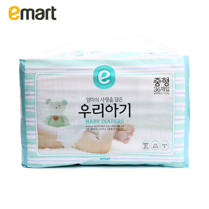 *EMART韩国进口我的宝贝自然系列中号婴儿 36p棉质舒适宝贝纸尿裤