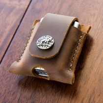 Gudao lighter set lighter bag applicable ZIPPO leather case protective cover Leather cowhide crazy horse skin handmade customization