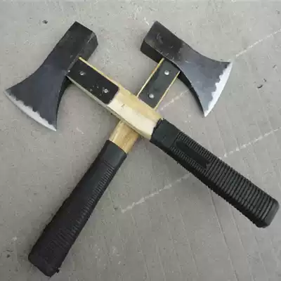 Disc iron type forging reinforced rubber sleeve double-edged axe Cutting and chopping axe Mountain axe firewood axe Sapper fire camping