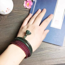 Natural and Tian Ink jade green jade bracelets with fine strips of lotus and jade bracelet children with classical euphoria jade bracelet ornaments