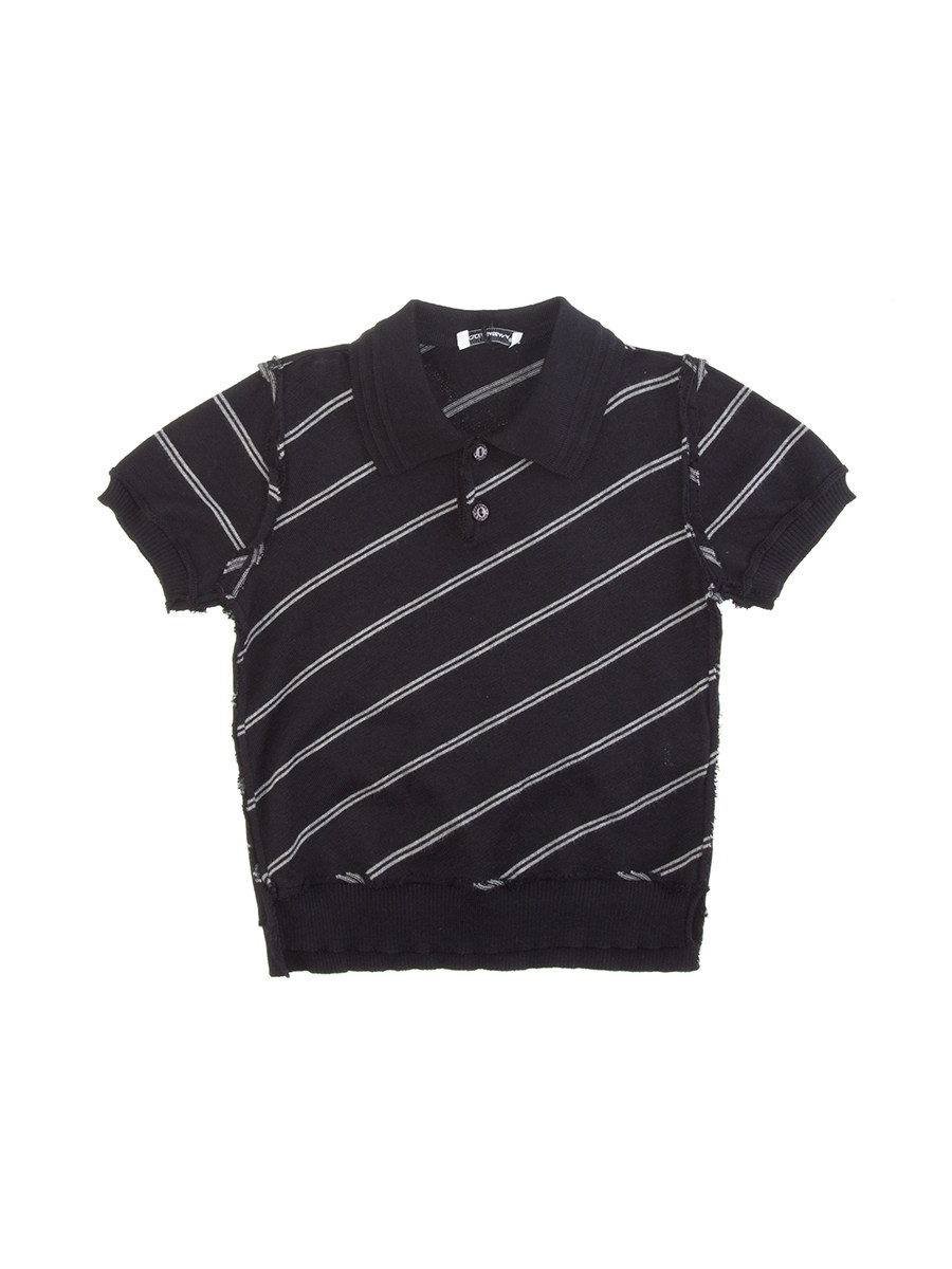 Dolce&Gabbana 黑色斜条纹短袖针织衫