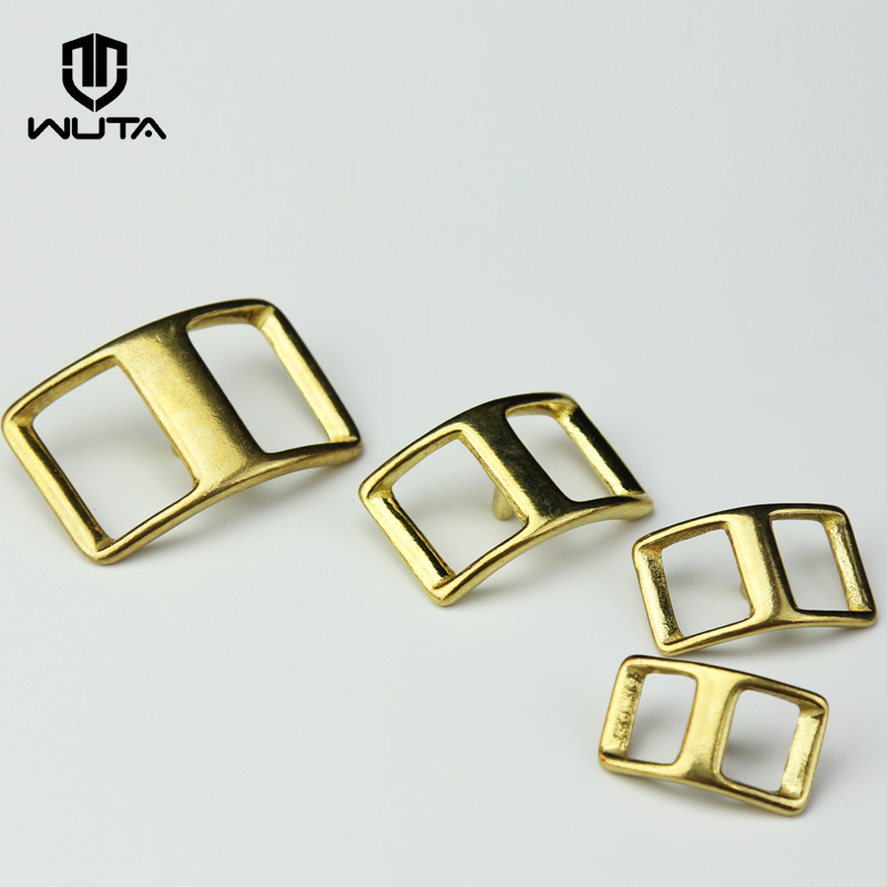 Without it Brass saddle buckle Japanese word shoulder strap Nail buckle Belt buckle diy handmade leather hardware accessories 4 specifications