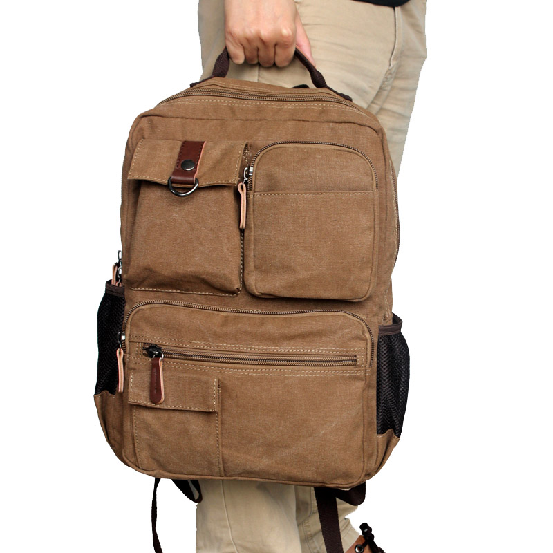 Tooling school bag travel bag backpack boys multi-pocket backpack wild canvas campus college style women's bag tide bag