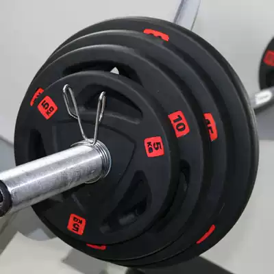 Baisheng environmentally friendly and tasteless three-hole hand-scratched black barbell iron core coated large hole dumbbell