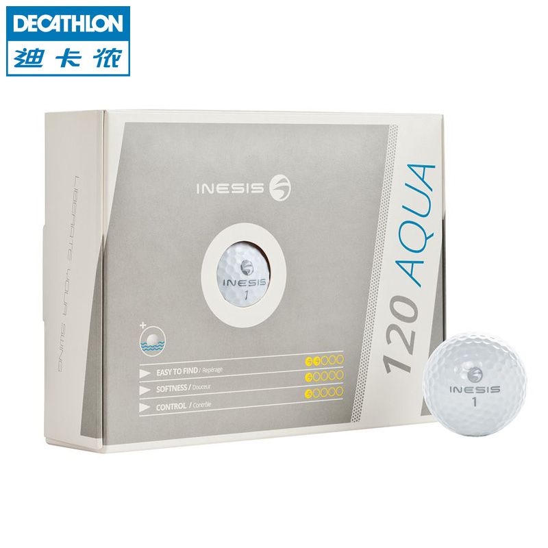 迪卡侬 高尔夫球 练习球 水上漂浮球 远距离双层球 INESIS