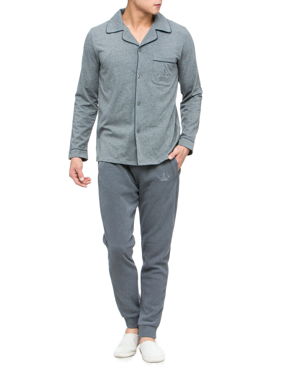 ROYAL VELVET|灰色大翻领全棉睡衣