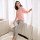 Đồ ngủ nữ mùa xuân và mùa thu màu cotton dài tay Dịch vụ gia đình thoải mái trùm đầu Bộ đồ ngủ màu rắn phiên bản Hàn Quốc của bộ đồ nhỏ tươi có thể mặc - Bộ Pajama pijama lụa cao cấp Bộ Pajama
