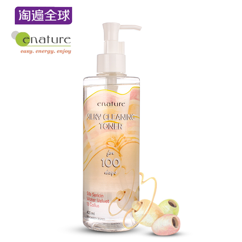 enature百日丝缎爽肤水400ml 补水保湿净白亮肤化妆水 韩国进口