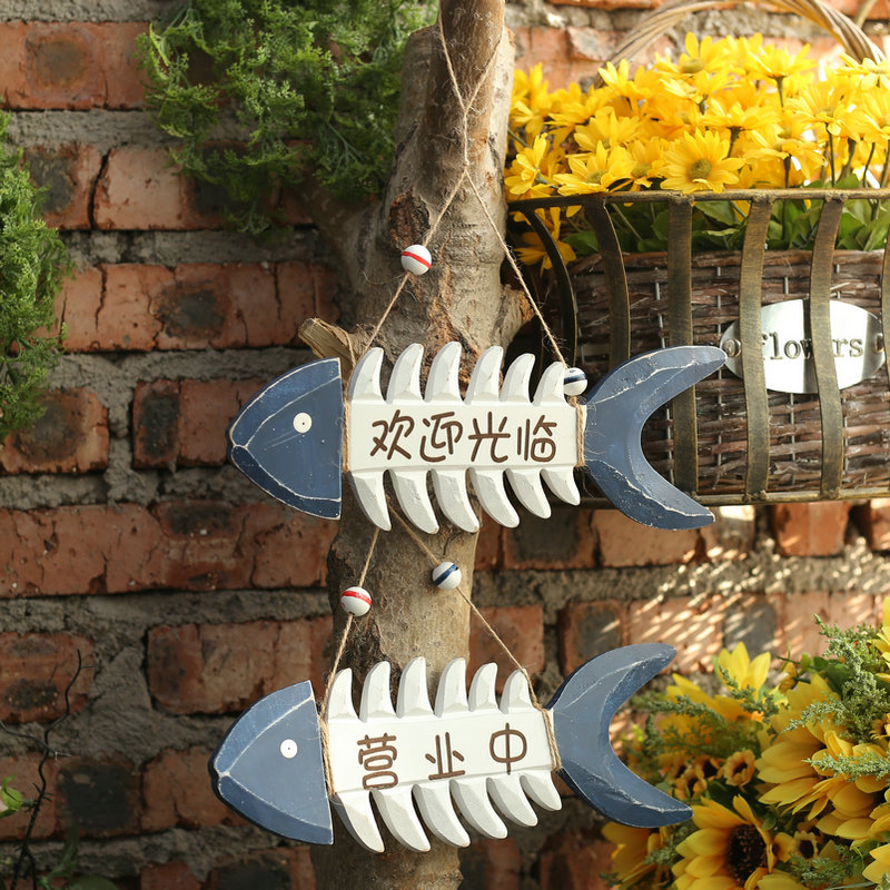 Customized small fish welcome to list Mediterranean creative decoration welcome business door custom double-sided