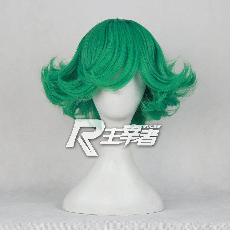 Overlord One Punch Man One Punch Man Trembling Tornado Green Reverse Curl Cosplay Wig