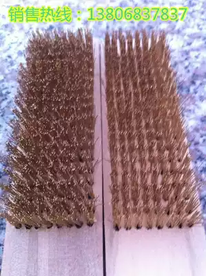 Wooden handle copper brush metal surface cleaning brush remover brush copper wire brush wire brush