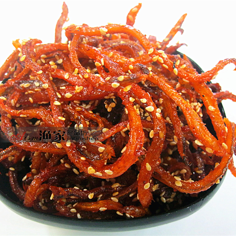 Honey Japanese grilled eel shredded spicy seafood Qingdao specialty Spicy fish snacks Spicy ready-to-eat Father's Day