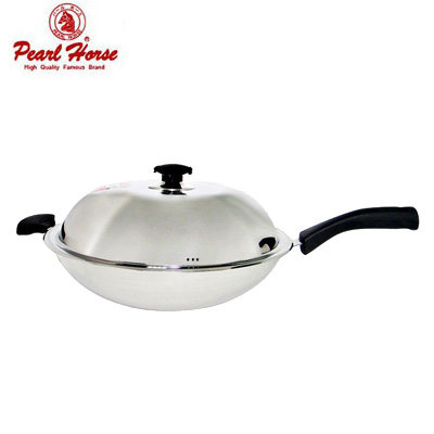 PayEasy官网直邮 日本Pearl Horse厚釜七层复合金单把炒锅/40cm