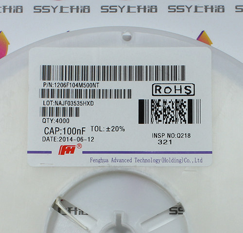 1206 SMD Capacitor 0 1UF (104M) 50V (50 pieces) when full