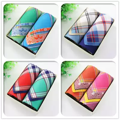 Gift box cotton men's handkerchief men's handkerchief high-end men's Scottish style new variety