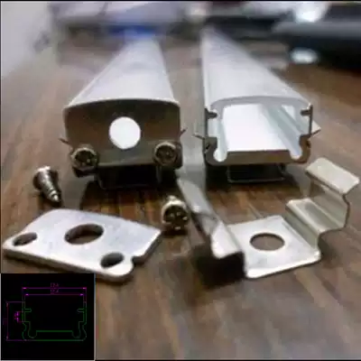 LED light strip light strip aluminum slot Heat dissipation Aluminum extruded material Showcase cabinet fixed light slot shell with pc cover choke plug buckle