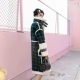 S nhà nguyên bản của phụ nữ mùa đông Châu Âu và Mỹ kẻ sọc dày áo cộng với áo khoác nhung gió triều - Trench Coat áo khoác nữ trung niên Trench Coat