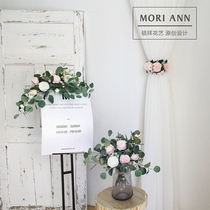 Rose simulation flower eucalyptus with a bunch of flower door lintel door decoration wall decoration sign Flower home decoration accessories accessories