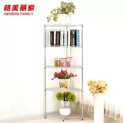 Gemili's kitchen corner storage pot rack floor multi-layer corner frame stainless steel color