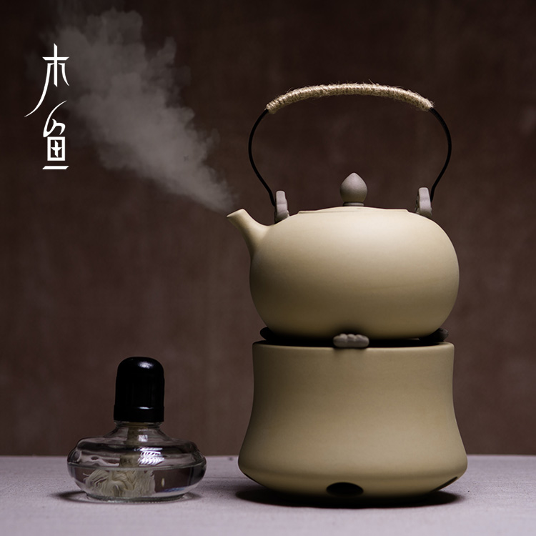 Purple Sand Kung Fu Ceramic Cooking Tea Ware Black Tea Suit Home Teapot Tiliang Pottery Stove Burning Water Pot Alcohol Stove Tea Stove
