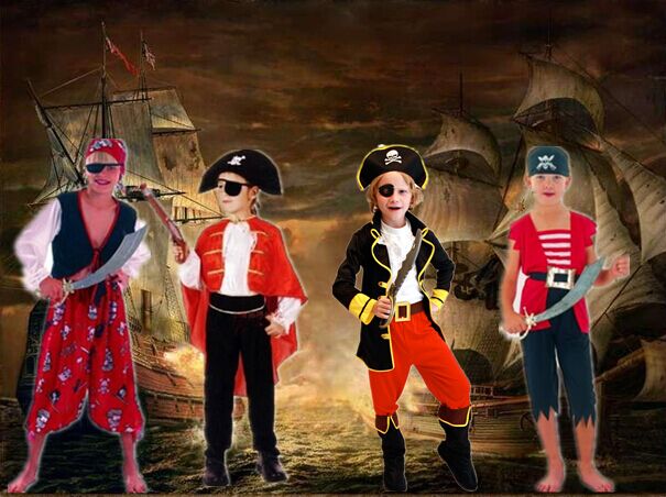 61 Children's Festival Costume Balls Little Pirate Costume for Halloween cosplay children Jack pirate Captain costume