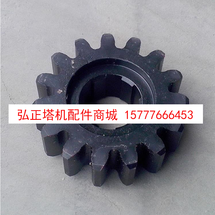 Construction lift accessories Drive gear 15 teeth Phi 1 3 5 tooth thickness 45 shaft high L=50 key 6 black