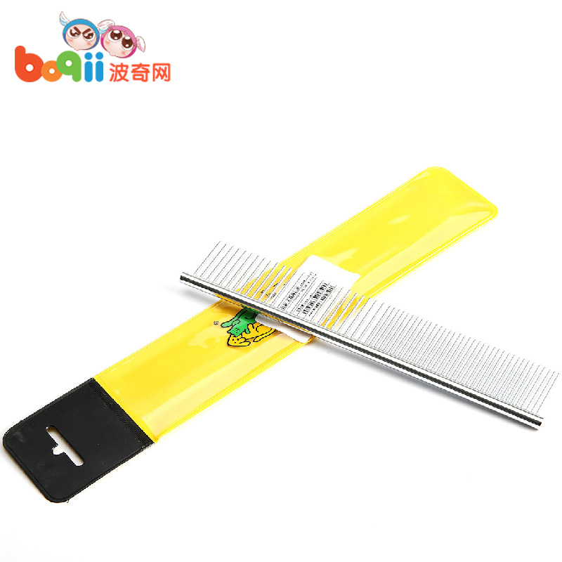 宠物用品 宠物针梳 哈特丽 不锈钢圆柄排梳19*3 m513 猫梳 狗毛梳