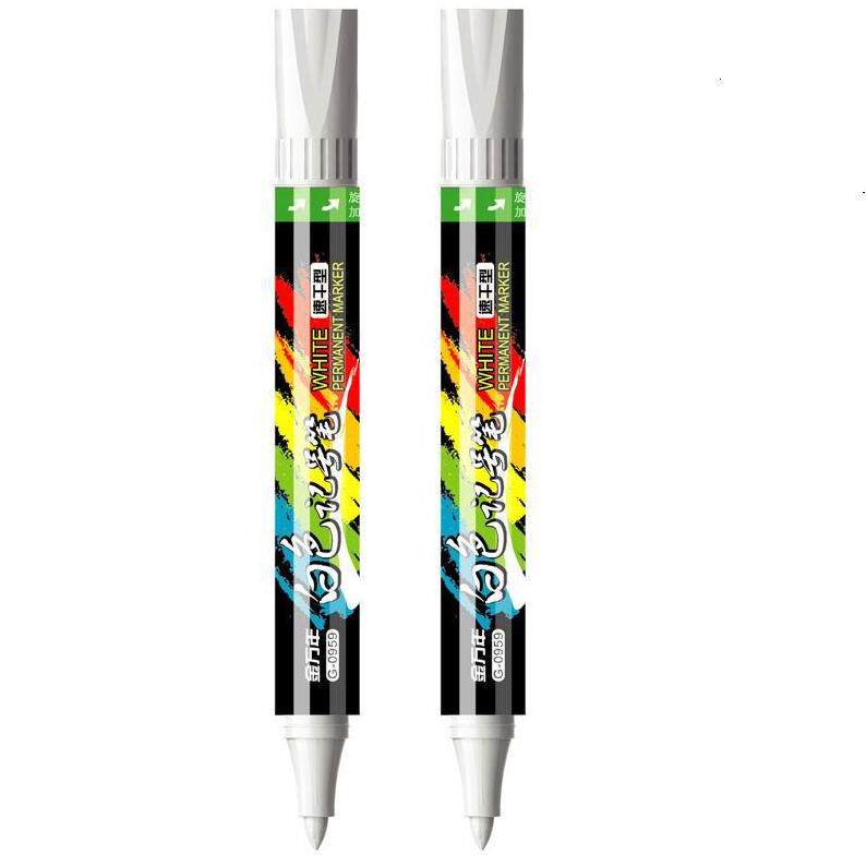 10 Jinwannian marker pen white marker pen black paper cardboard box mark can add ink oily 0313