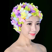 Mũ bơi nữ ba chiều cánh hoa làm hoa handmade Mũ bơi thời trang châu Âu và Mỹ 36 mũ bơi hoa mũ lưỡi trai cao cấp dành cho người lớn