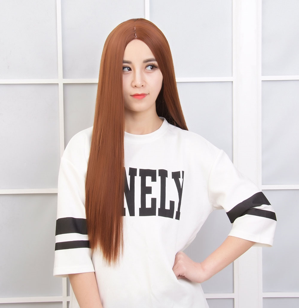 假发 女 长 假发套 长发 长直发长假发直发 中分 女士假发逼真