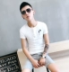 Thanh niên nam tinh thần áo thun nam tay ngắn 2018 hè mới màu rắn phiên bản Hàn Quốc của chiếc áo tự canh đáy quần nam áo thun có cổ nam Áo phông ngắn