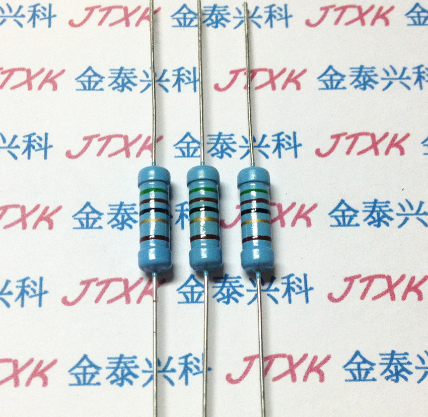 2W straight insert metal film resistance precision 1% gold film 5 color ring 470R 471 (50 up)