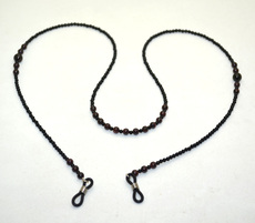 Очки цепи 高档大方珠子眼镜链挂脖 包邮眼镜挂链黑玛瑙石榴石眼镜链子 29534