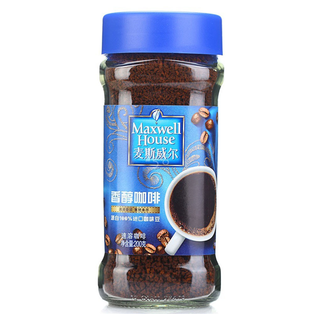 麦斯威尔 香醇咖啡 200g/瓶（100%纯咖啡，可冲泡110杯）