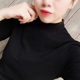 Áo thun cotton dài tay nữ nửa cổ thon gọn Cơ thể bó sát bên trong chiếc áo cổ lọ màu đen hoang dã Áo sơ mi nữ đầu xuân - Cộng với kích thước quần áo áo khoác nữ form rộng Cộng với kích thước quần áo
