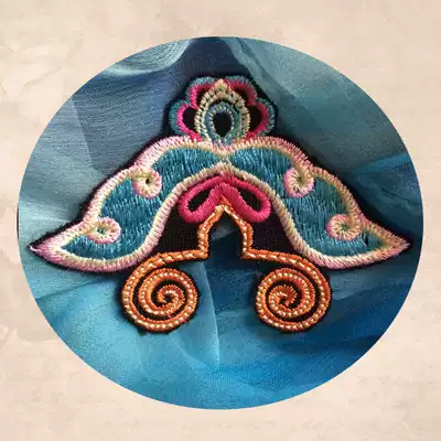 Wing two-color machine embroidery embroidery piece small patch no adhesive patch