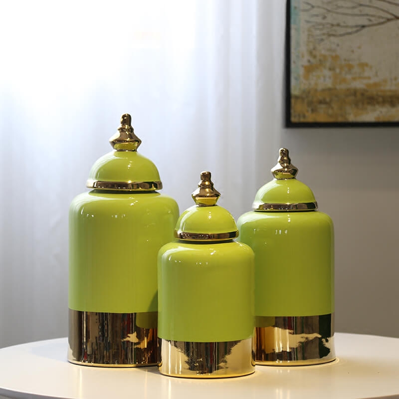 New Chinese style general ceramic pot vase floral outraged gold - plated candy jar piggy bank sitting room porch decoration flower furnishing articles