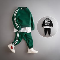 Boys autumn clothes suit new Korean version Tide Boy Clothing Baby Casual Spring Autumn Two Sets Childrens Clothing Suit
