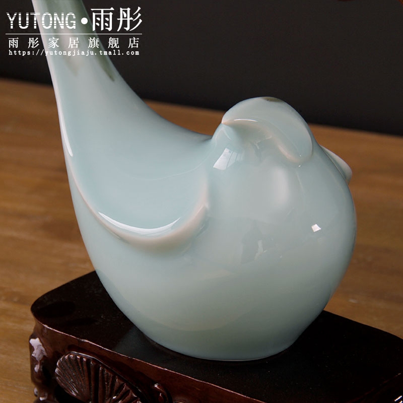 Jingdezhen ceramic checking shadow blue glaze bird pay-per-tweet landing soft outfit furniture furnishing articles creative modern decoration home outfit