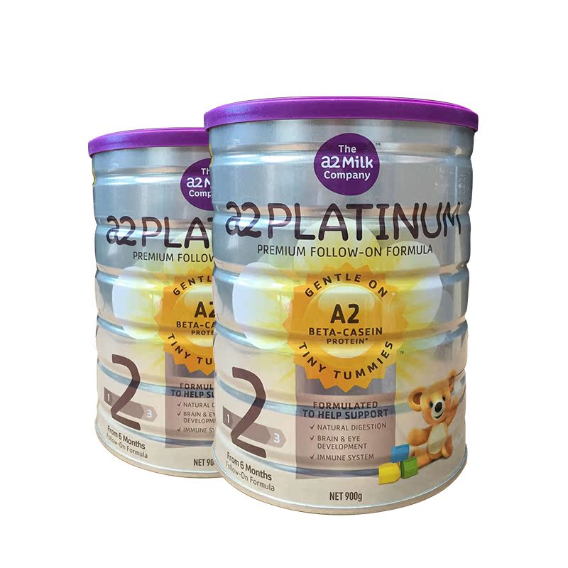澳洲进口a2高端婴幼儿牛奶粉2段二段platinum白金系列900g*2