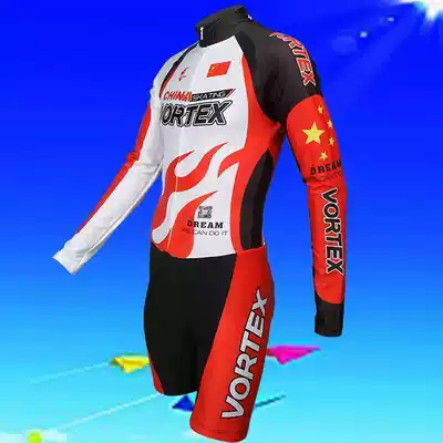 Tornado speed skating suit long sleeve one-piece professional speed roller suit adult children team uniform Lycra high-speed fast dry