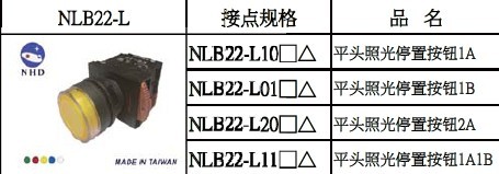 NHDINC Taiwan NHD with lamp self-lock button switch NLB22-L10 NLB22-L01