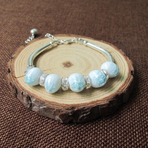 Korean version of bright diamond ice crack ceramic bead bracelet female student gift to best friend Jingdezhen ceramic small jewelry