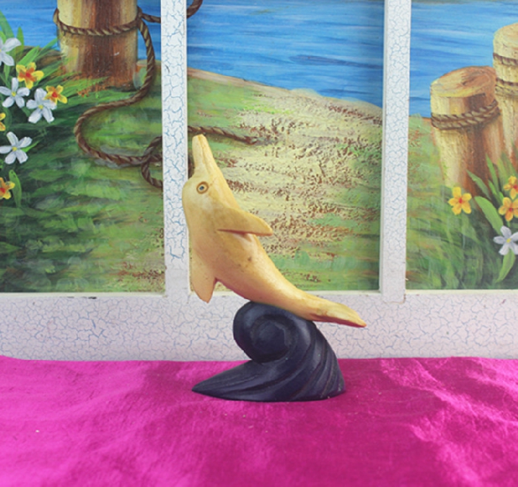 Solid Wood Dolphin Decoration Home TV Cabinet Decoration Creative Fashion Wedding Gift Gift