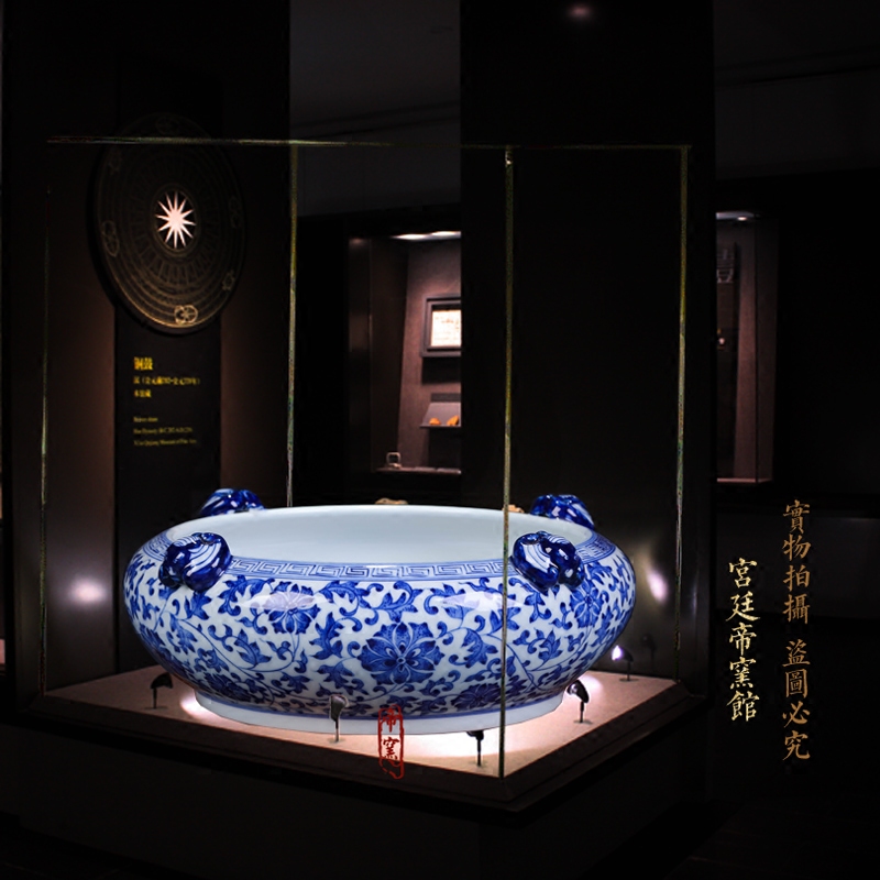 Jingdezhen ceramics furnishing articles sitting room decorate gifts antique hand - made of blue and white porcelain vase XiCha writing brush washer water washing